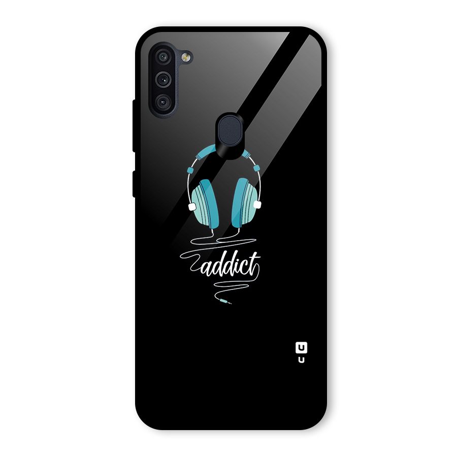 Music Addict Glass Back Case for Galaxy M11