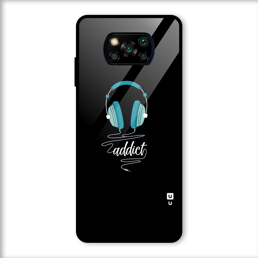 Music Addict Glass Back Case for Poco X3
