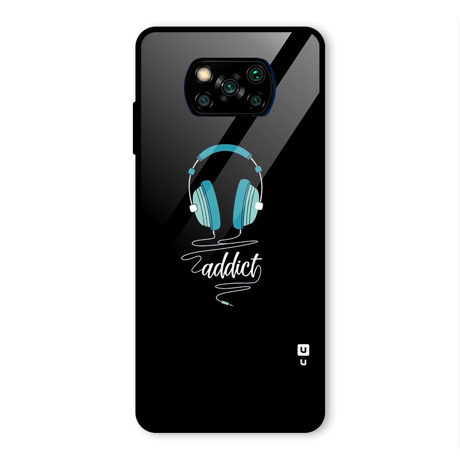 Music Addict Glass Back Case for Poco X3 Pro