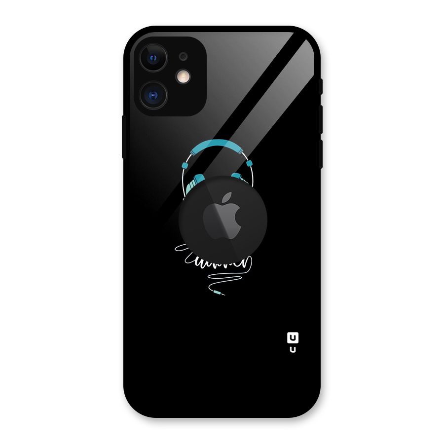 Music Addict Glass Back Case for iPhone 11 Logo Cut