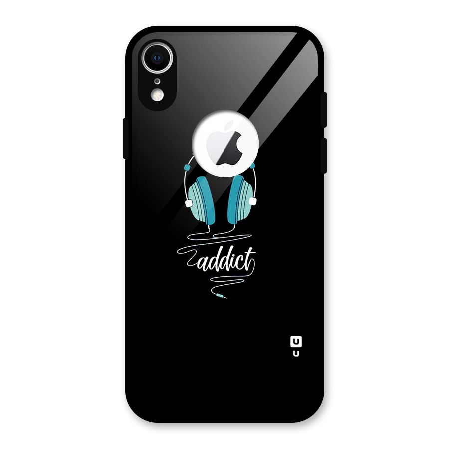 Music Addict Glass Back Case for iPhone XR Logo Cut