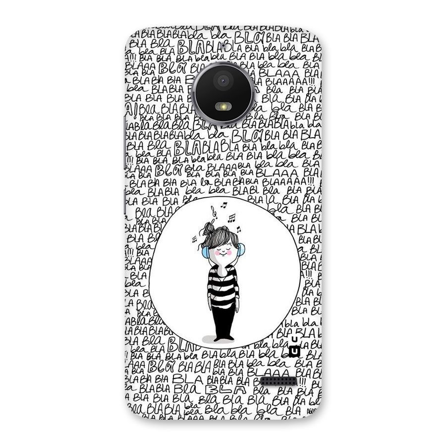 Music And Bla Bla Back Case for Moto E4