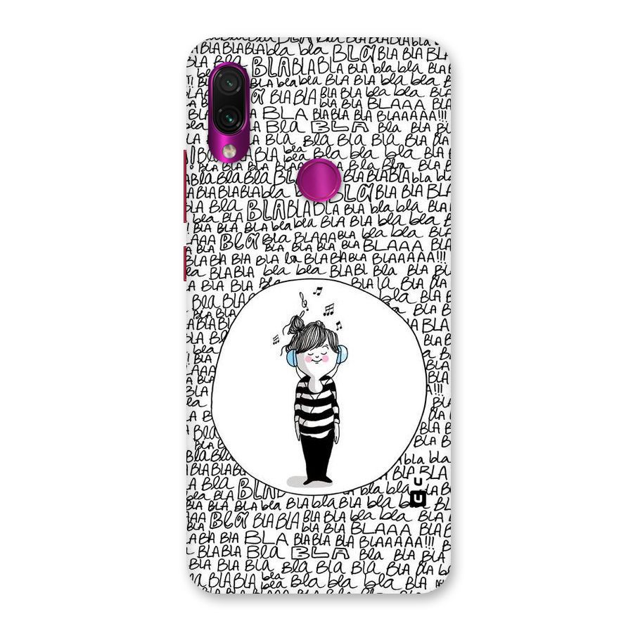 Music And Bla Bla Back Case for Redmi Note 7 Pro