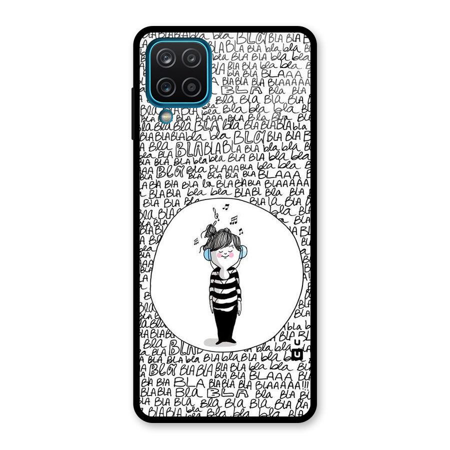 Music And Bla Bla Glass Back Case for Galaxy A12