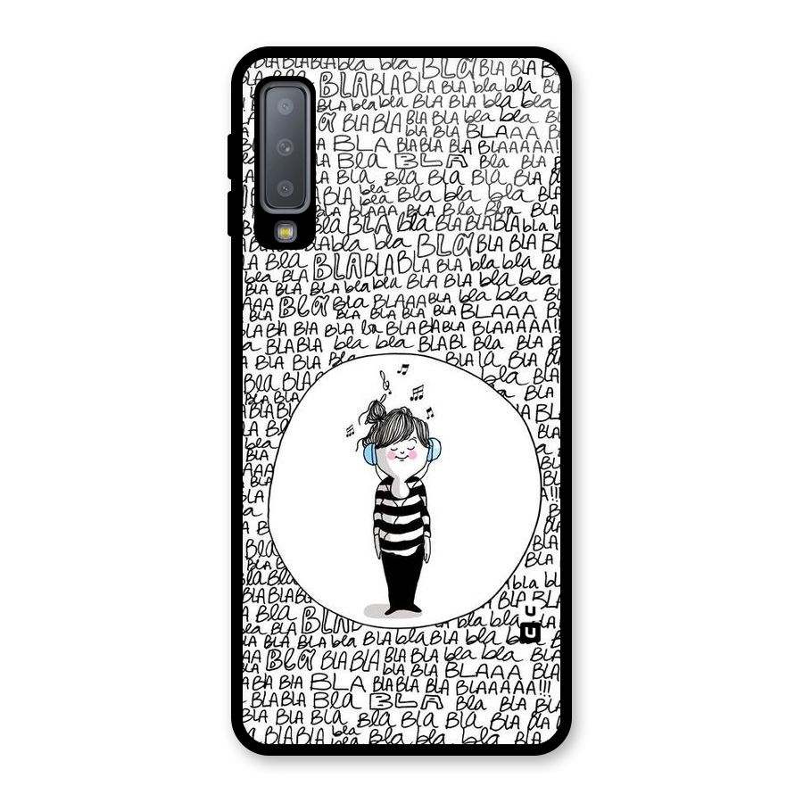 Music And Bla Bla Glass Back Case for Galaxy A7 (2018)