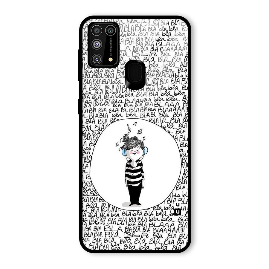 Music And Bla Bla Glass Back Case for Galaxy F41