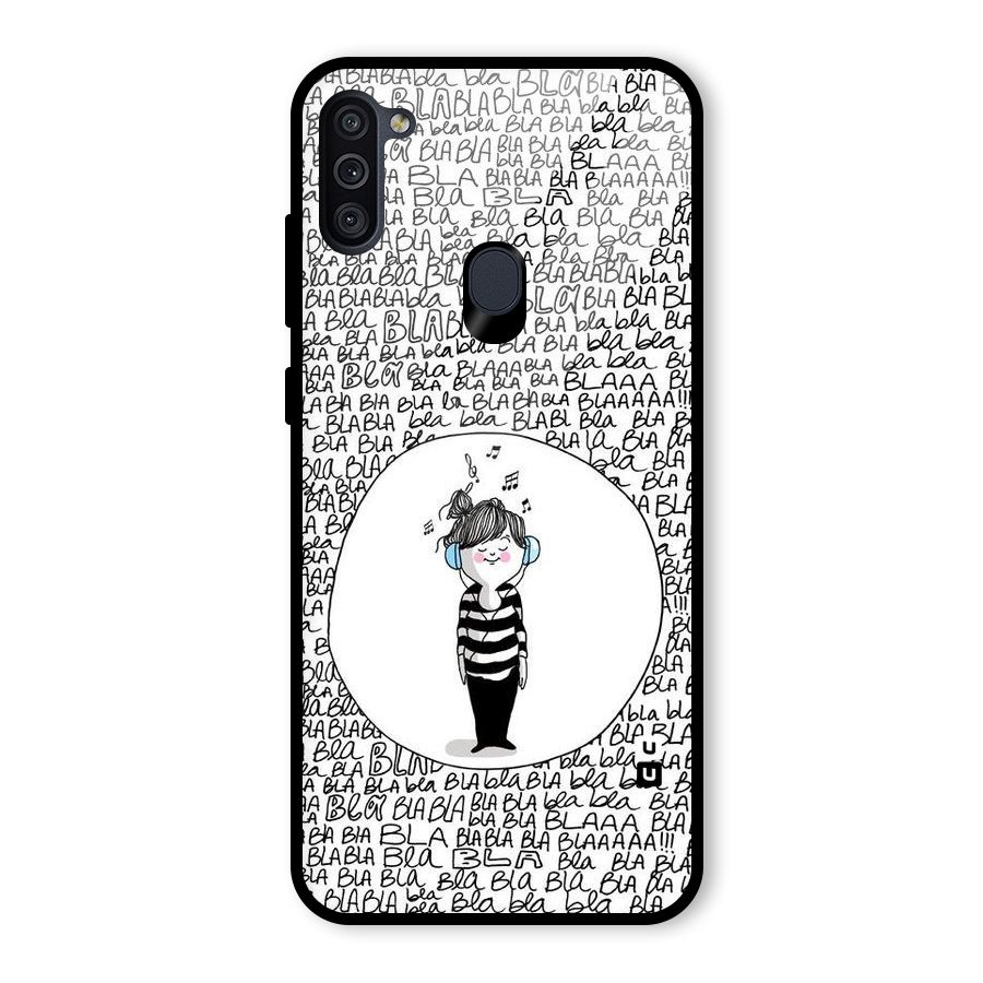 Music And Bla Bla Glass Back Case for Galaxy M11
