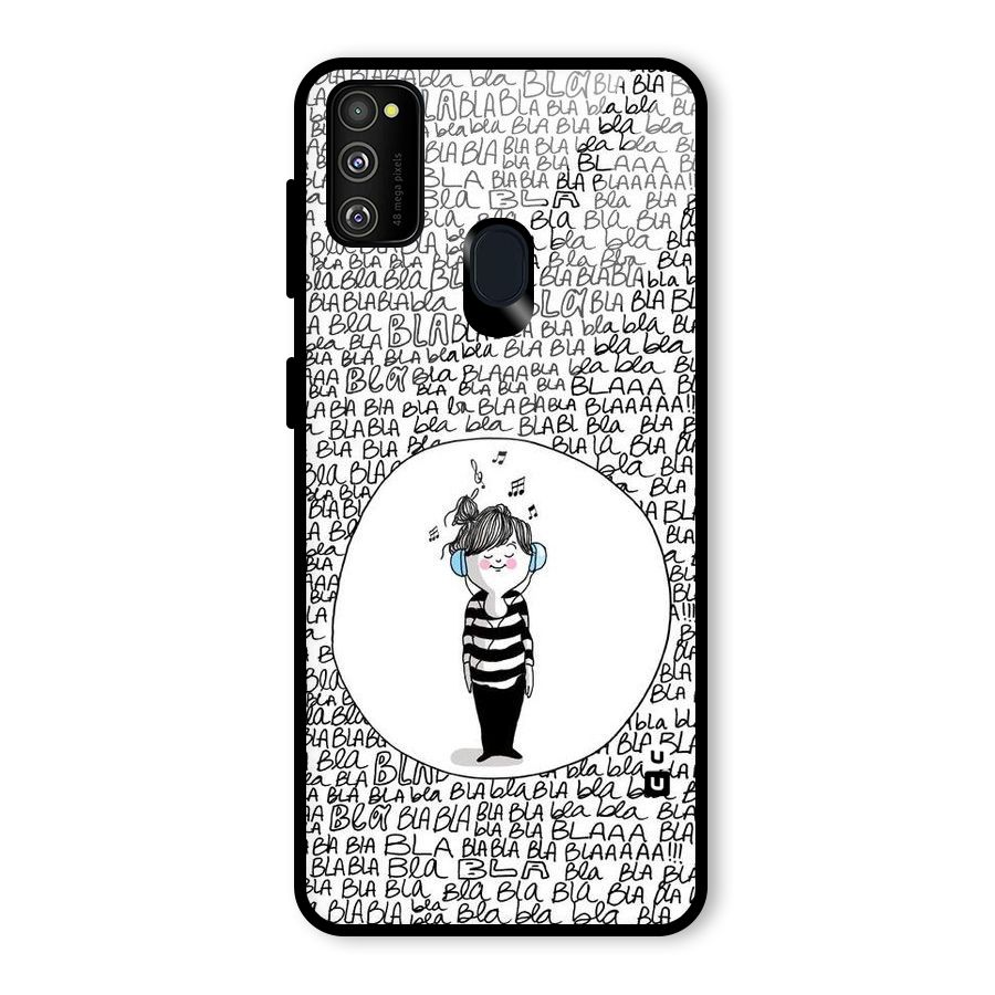Music And Bla Bla Glass Back Case for Galaxy M30s