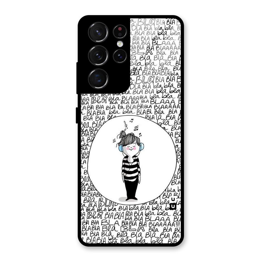 Music And Bla Bla Glass Back Case for Galaxy S21 Ultra 5G