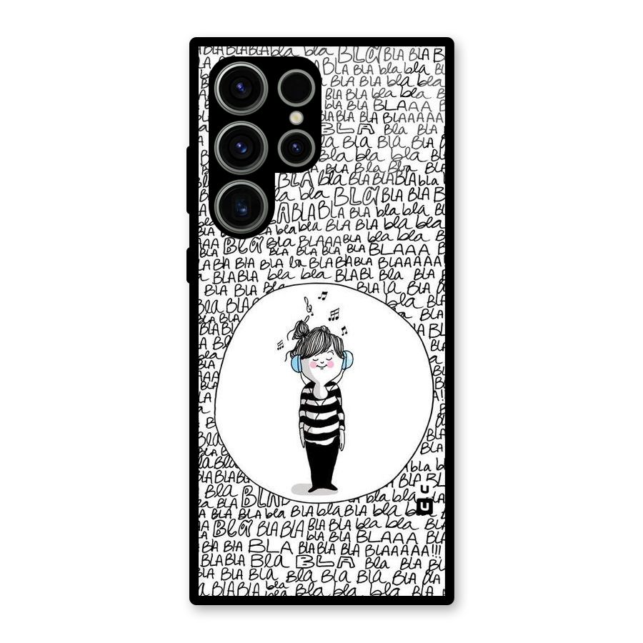 Music And Bla Bla Glass Back Case for Galaxy S23 Ultra