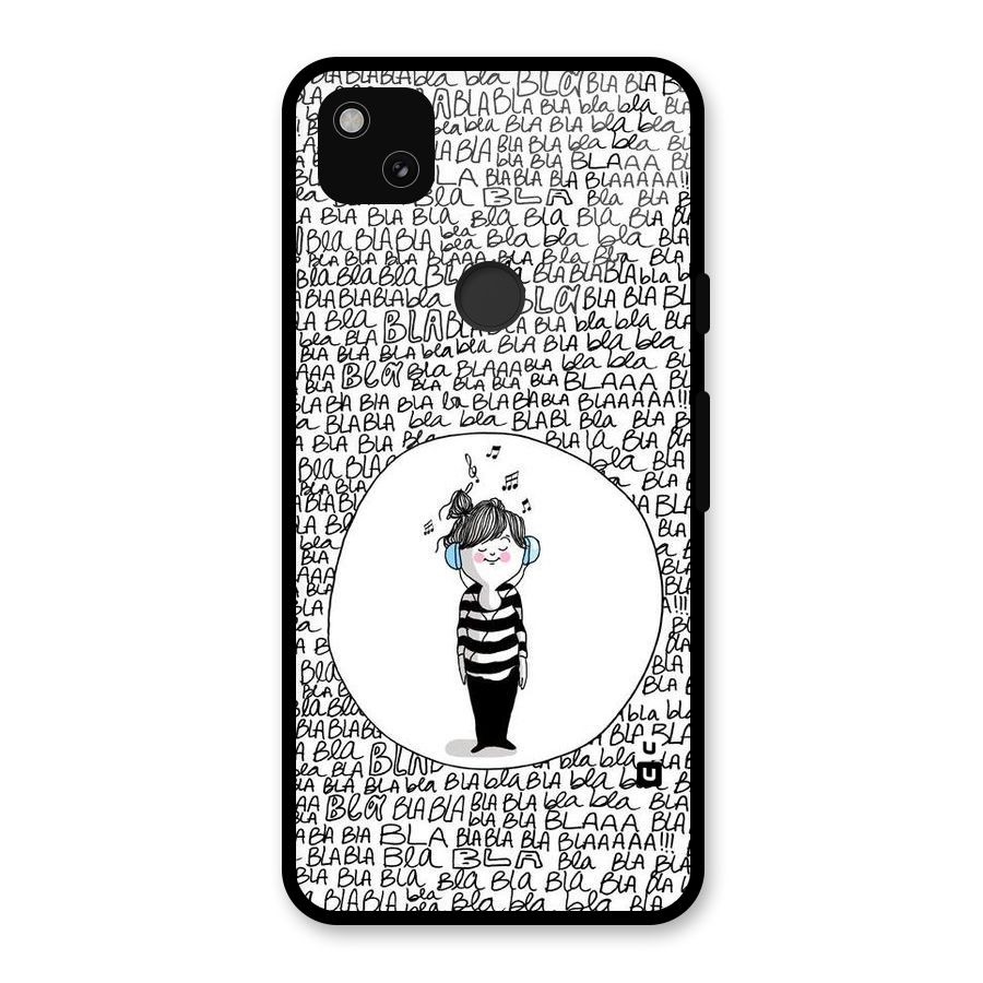 Music And Bla Bla Glass Back Case for Google Pixel 4a
