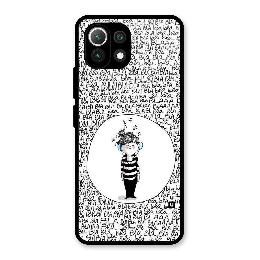 Music And Bla Bla Glass Back Case for Mi 11 Lite