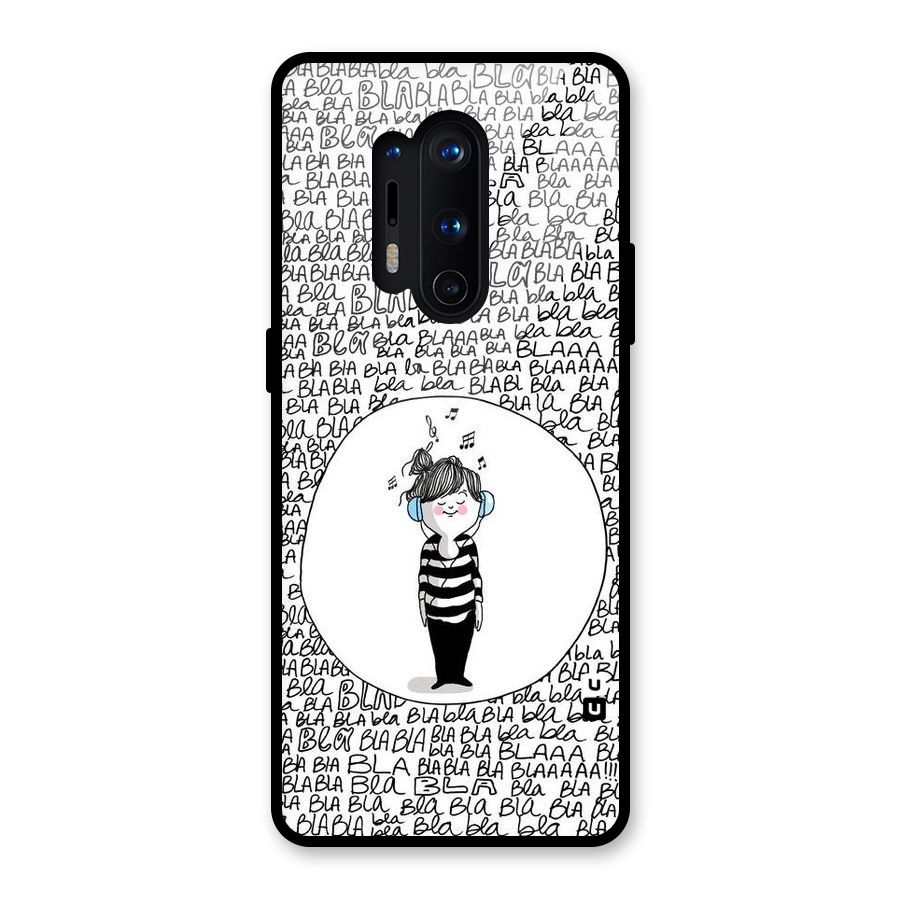 Music And Bla Bla Glass Back Case for OnePlus 8 Pro