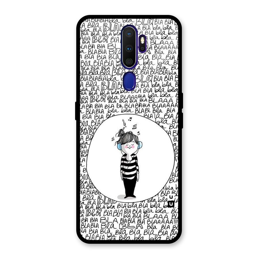 Music And Bla Bla Glass Back Case for Oppo A9 (2020)