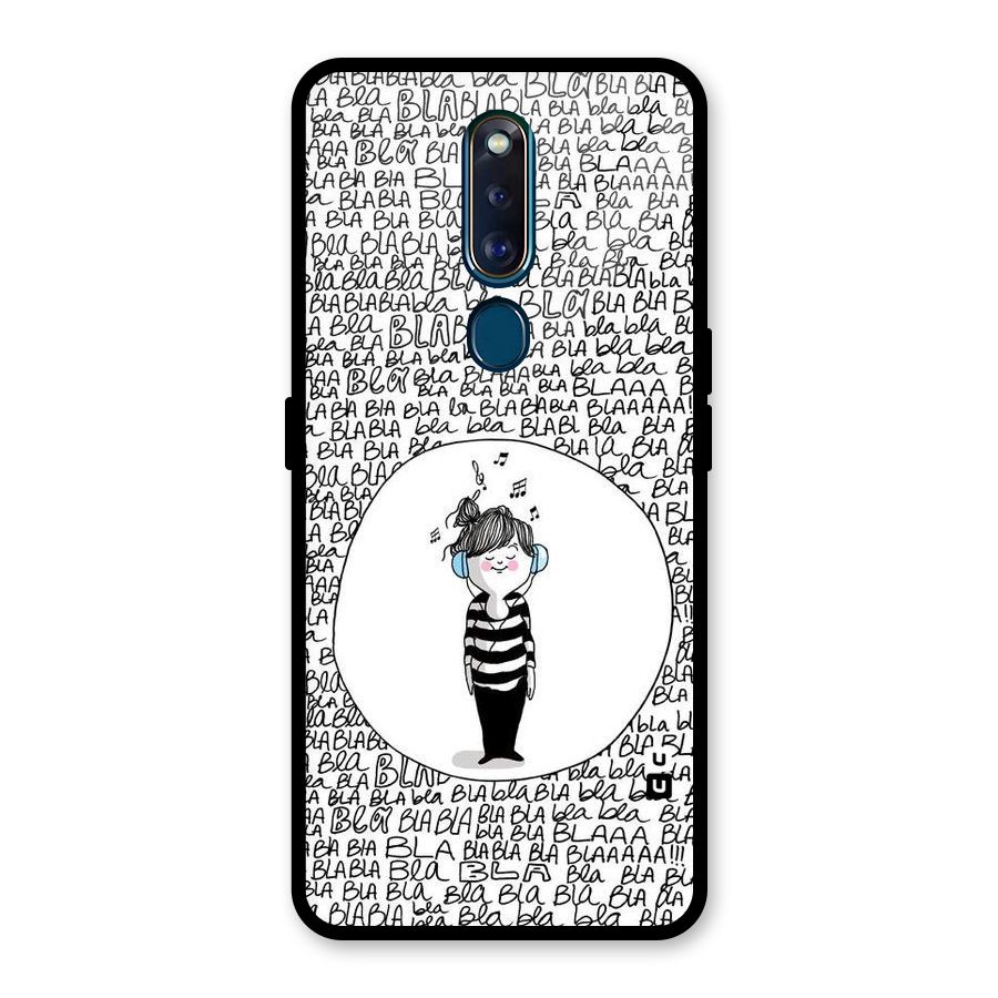 Music And Bla Bla Glass Back Case for Oppo F11 Pro