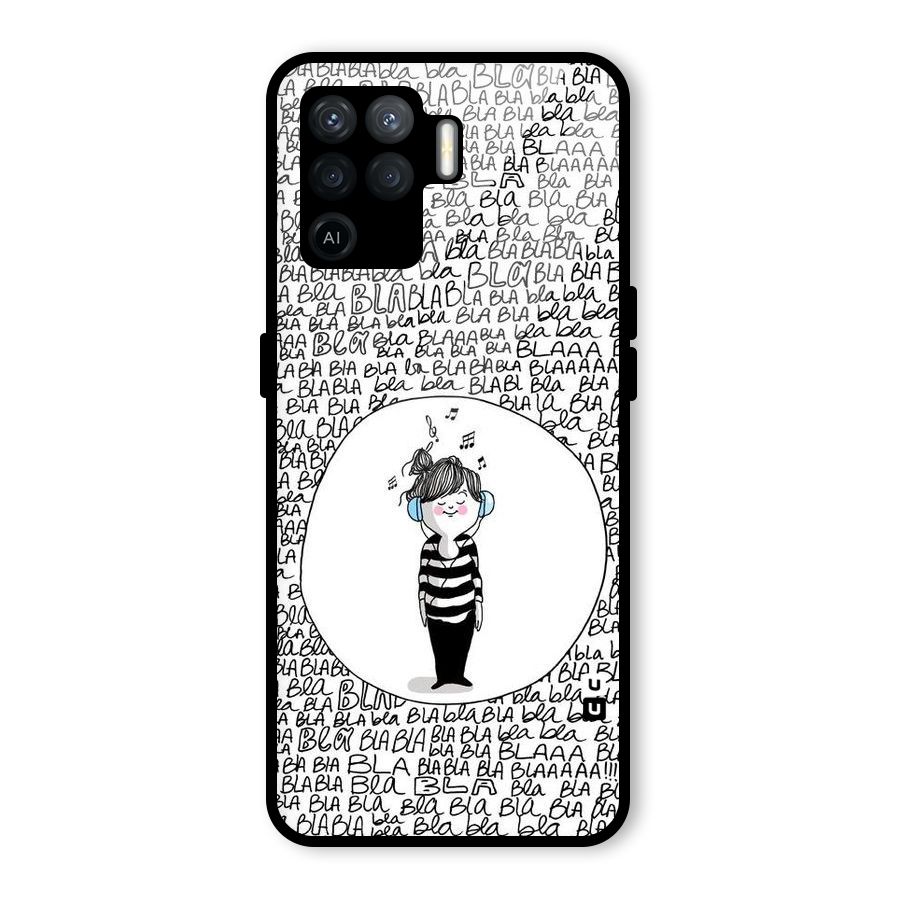 Music And Bla Bla Glass Back Case for Oppo F19 Pro