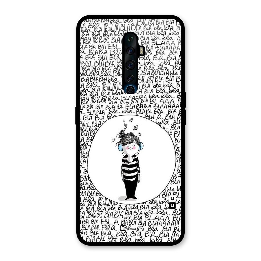 Music And Bla Bla Glass Back Case for Oppo Reno2 Z