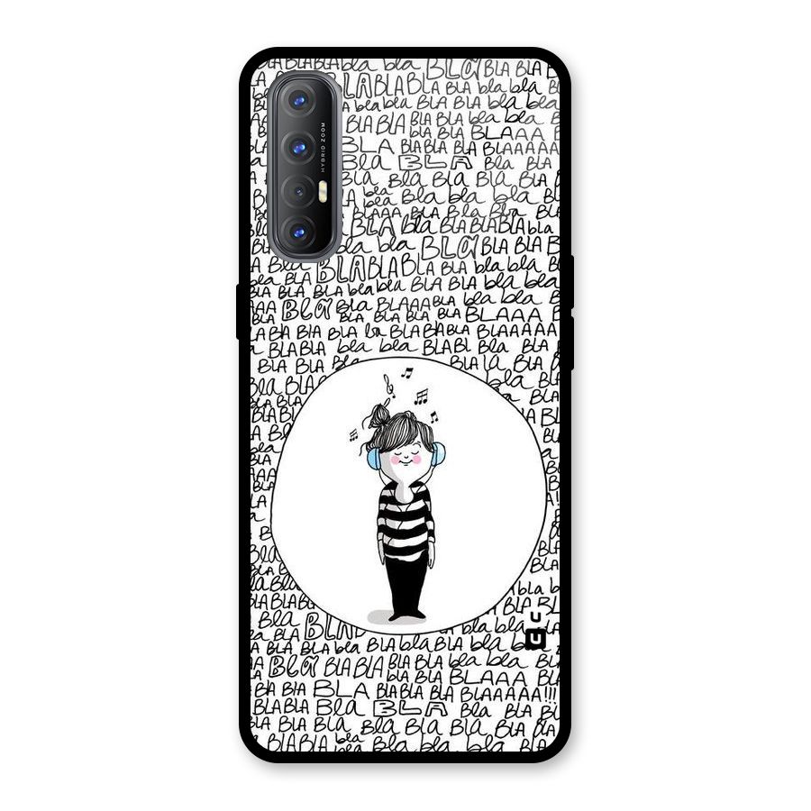 Music And Bla Bla Glass Back Case for Oppo Reno3 Pro
