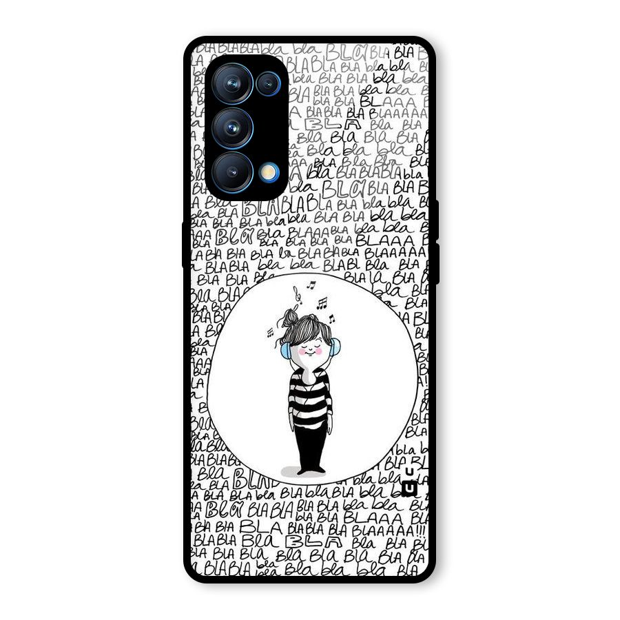 Music And Bla Bla Glass Back Case for Oppo Reno5 Pro 5G