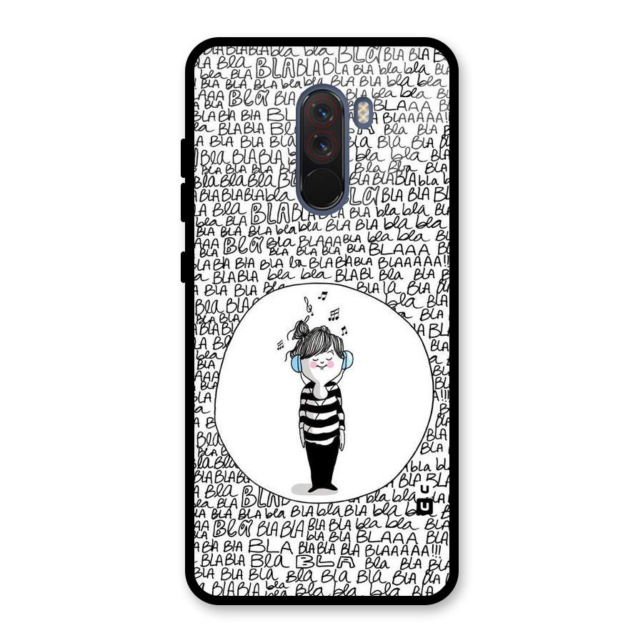 Music And Bla Bla Glass Back Case for Poco F1