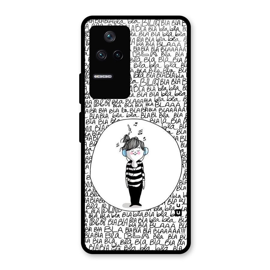 Music And Bla Bla Glass Back Case for Poco F4 5G