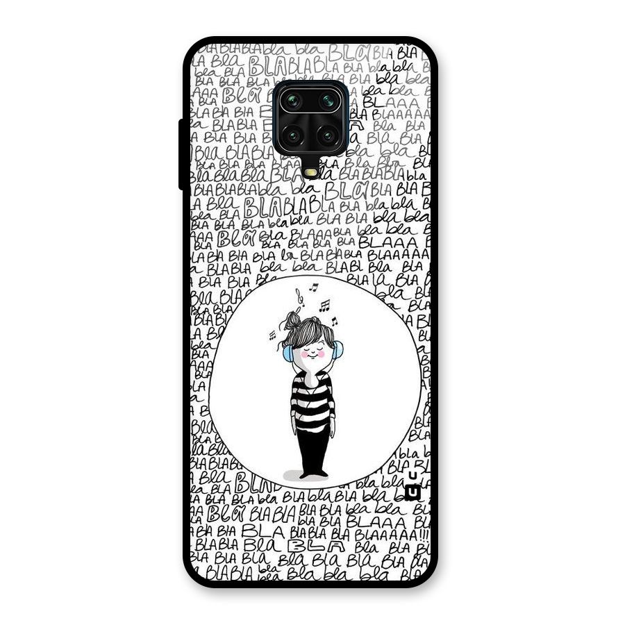 Music And Bla Bla Glass Back Case for Poco M2 Pro