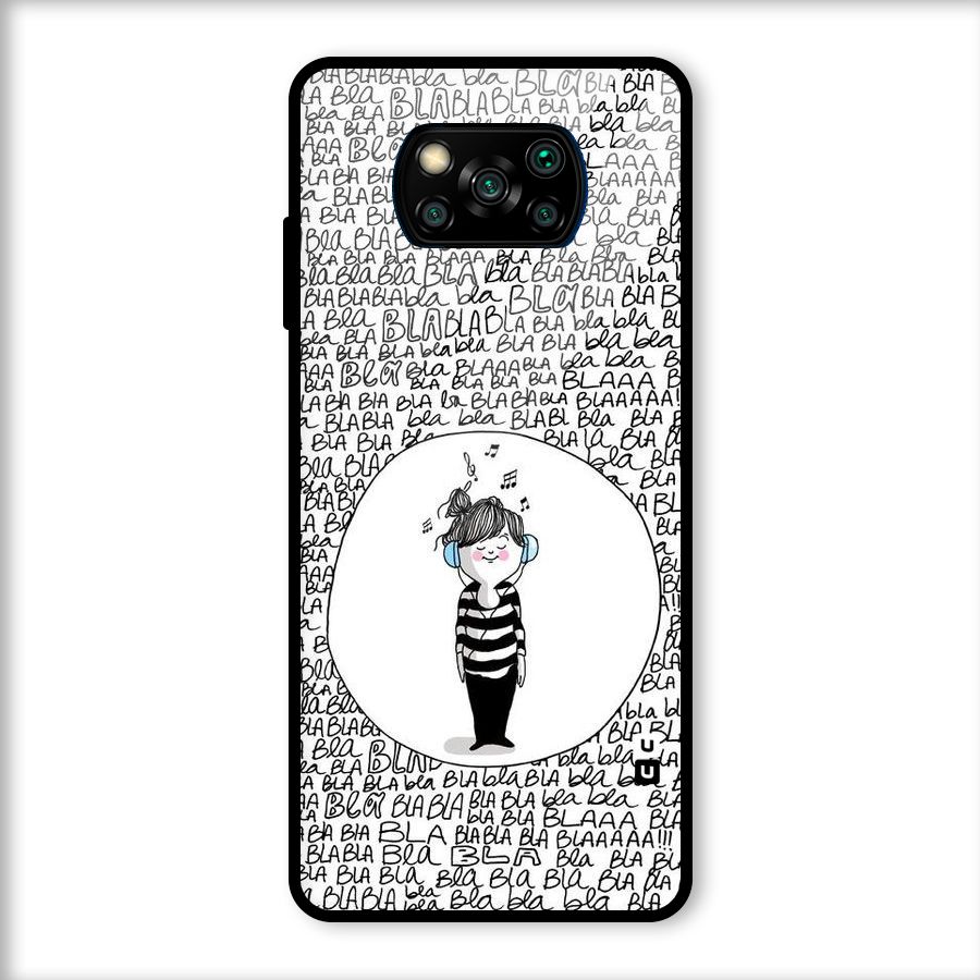 Music And Bla Bla Glass Back Case for Poco X3