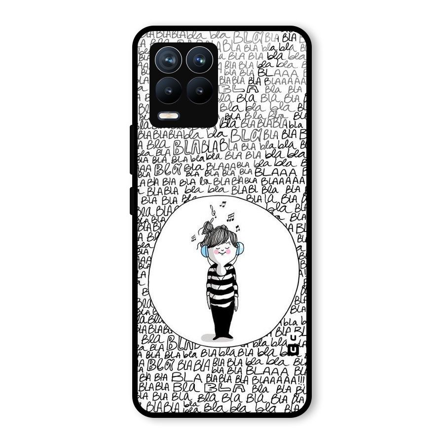 Music And Bla Bla Glass Back Case for Realme 8 Pro