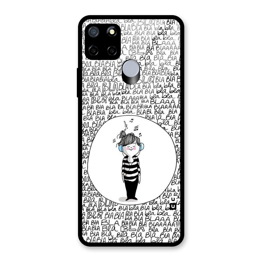 Music And Bla Bla Glass Back Case for Realme C15