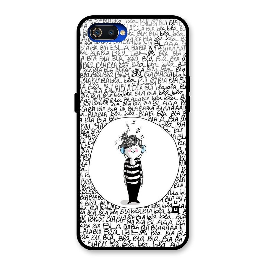Music And Bla Bla Glass Back Case for Realme C2