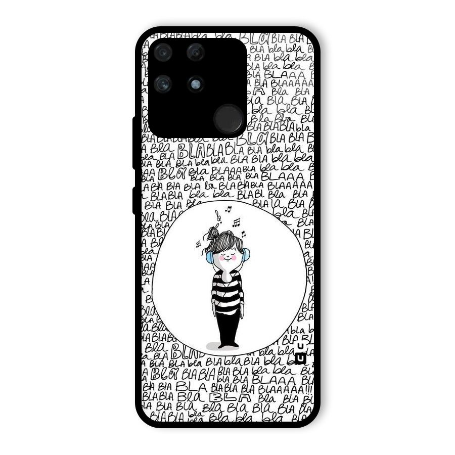Music And Bla Bla Glass Back Case for Realme Narzo 50A