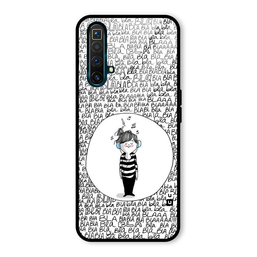 Music And Bla Bla Glass Back Case for Realme X3