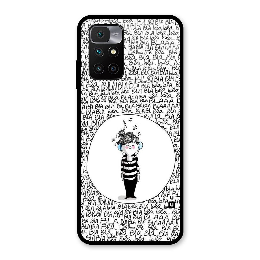 Music And Bla Bla Glass Back Case for Redmi 10 Prime