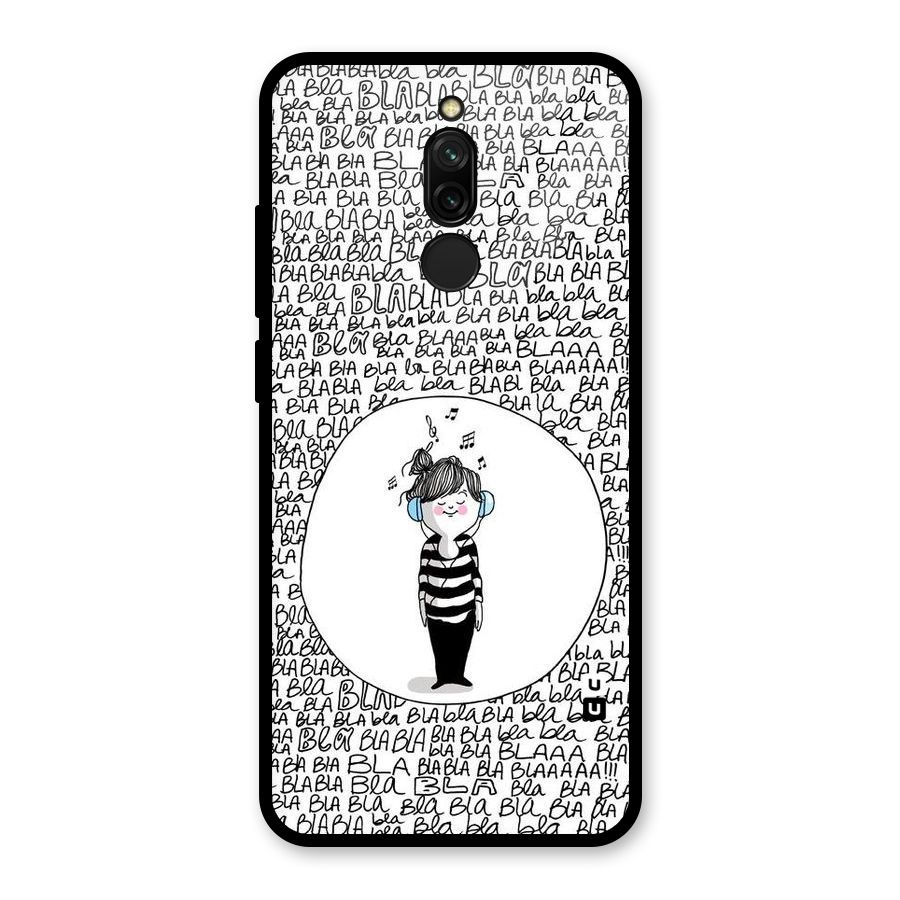 Music And Bla Bla Glass Back Case for Redmi 8