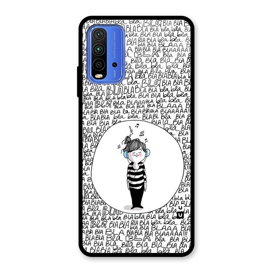 Music And Bla Bla Glass Back Case for Redmi 9 Power