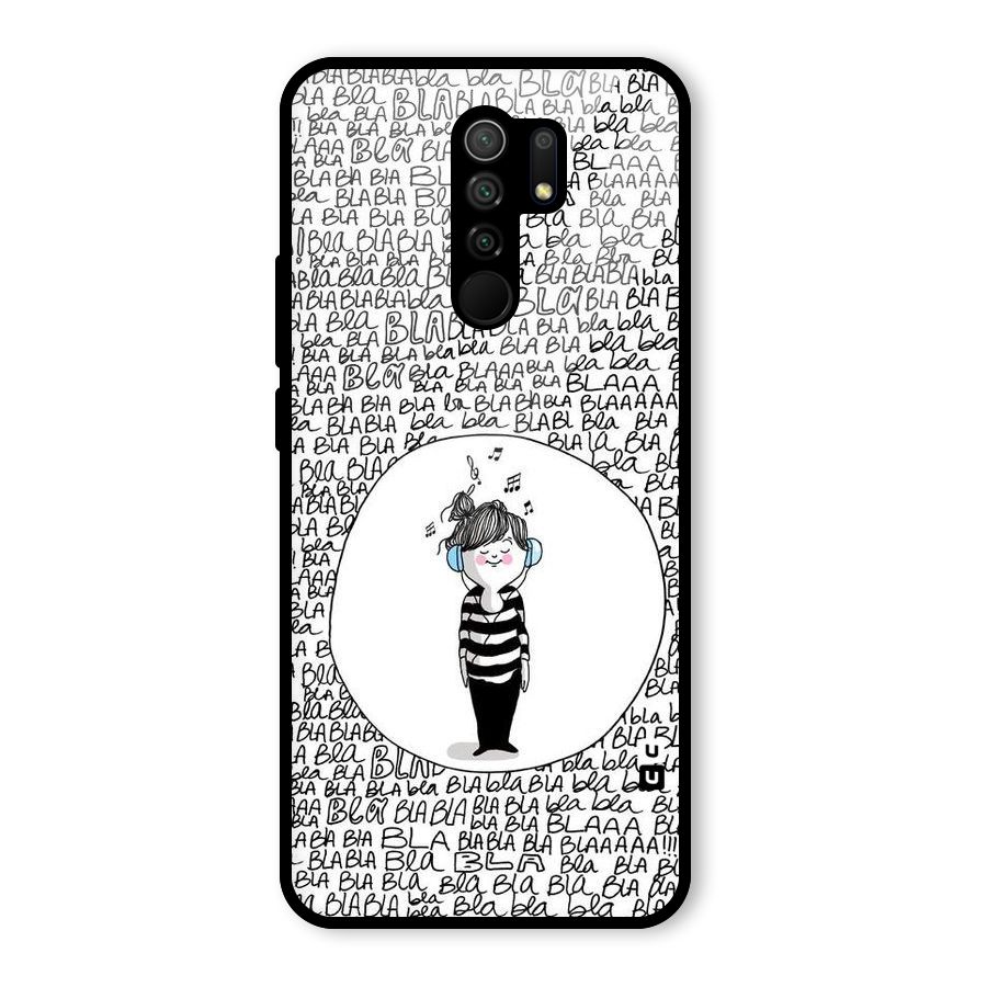 Music And Bla Bla Glass Back Case for Redmi 9 Prime