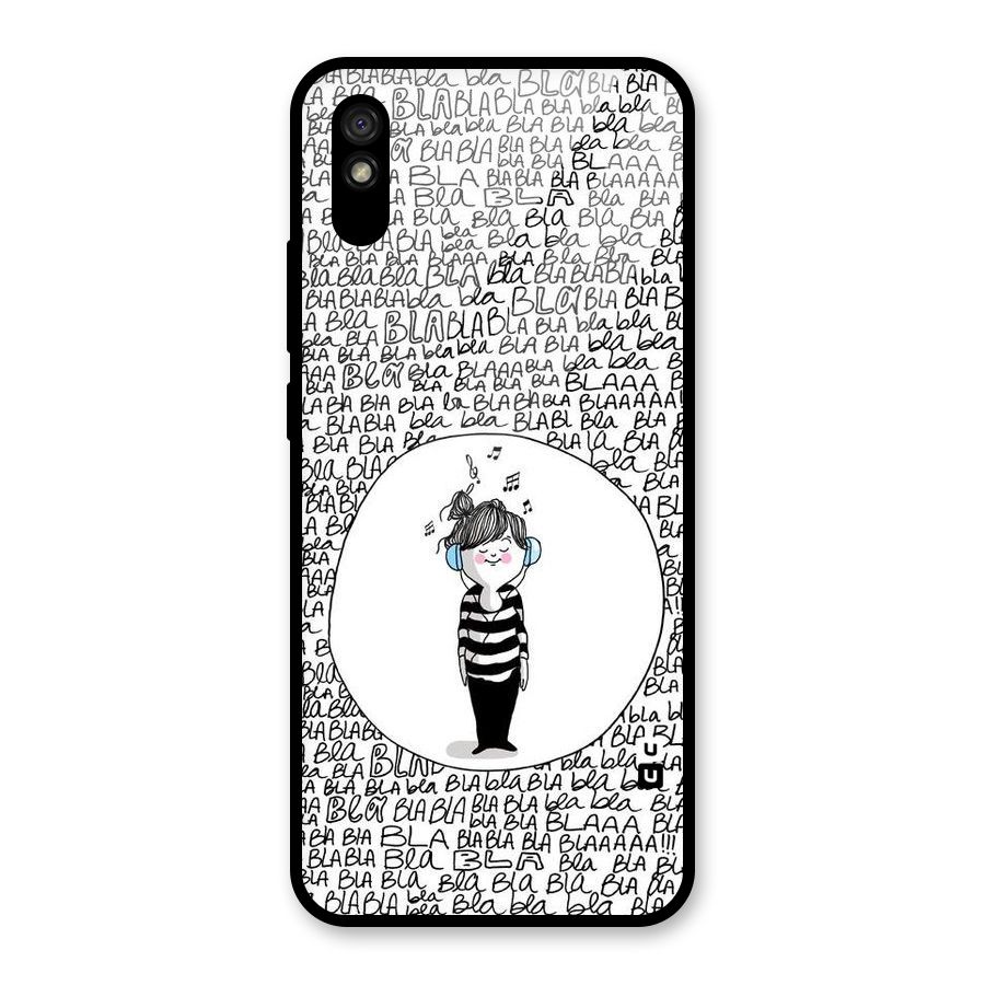 Music And Bla Bla Glass Back Case for Redmi 9i