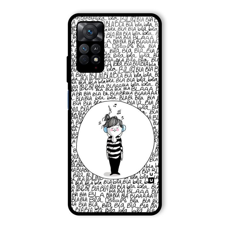 Music And Bla Bla Glass Back Case for Redmi Note 11 Pro