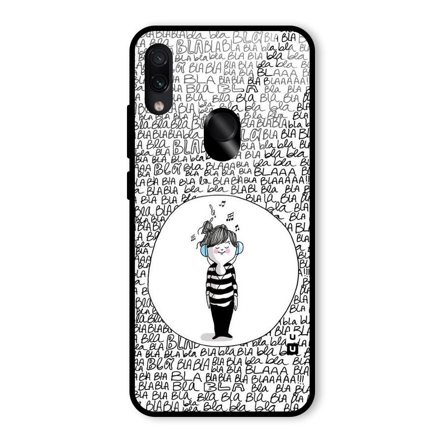 Music And Bla Bla Glass Back Case for Redmi Note 7