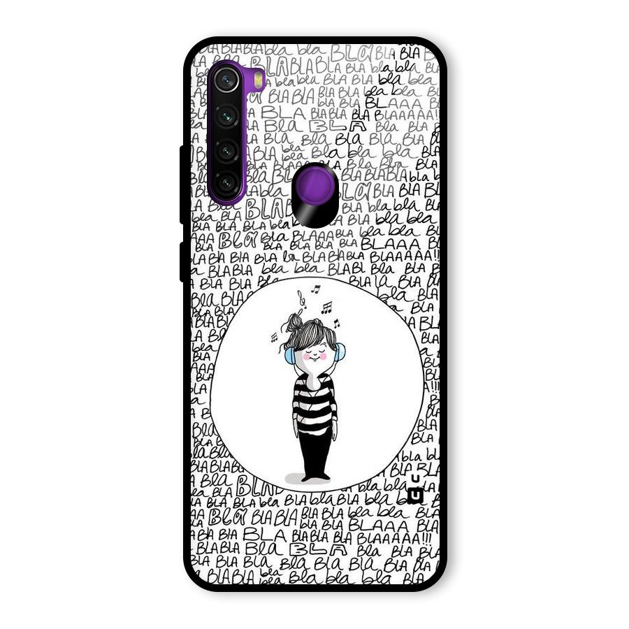 Music And Bla Bla Glass Back Case for Redmi Note 8