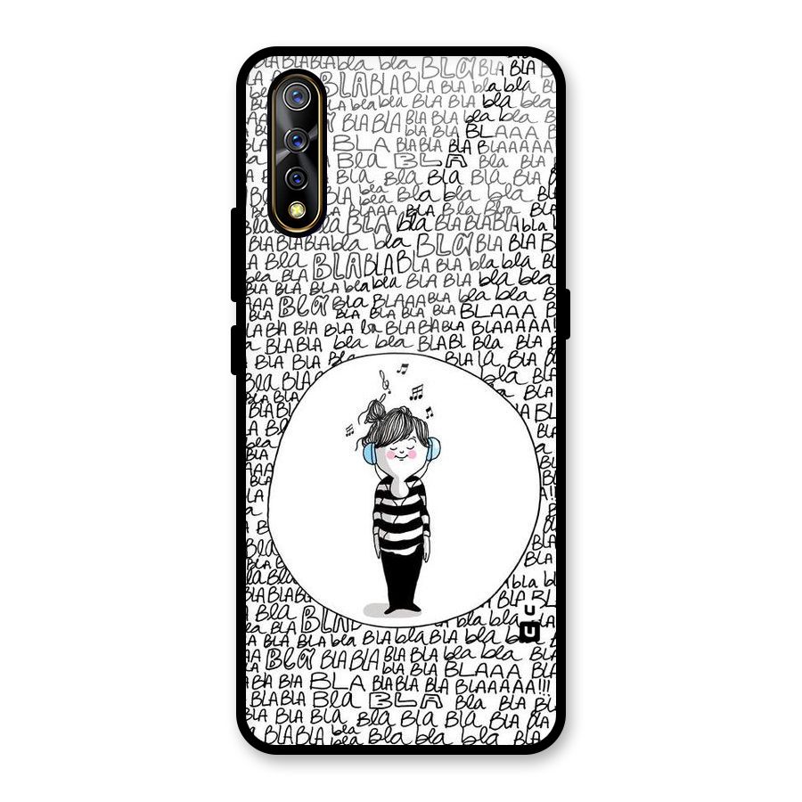 Music And Bla Bla Glass Back Case for Vivo S1