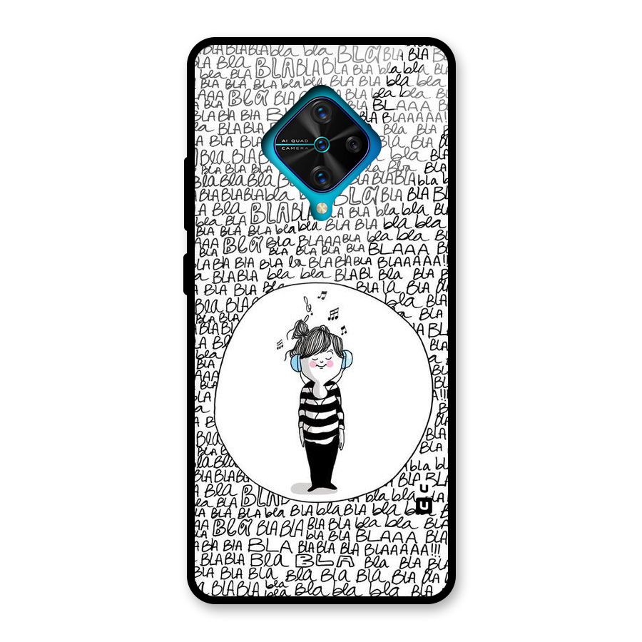 Music And Bla Bla Glass Back Case for Vivo S1 Pro