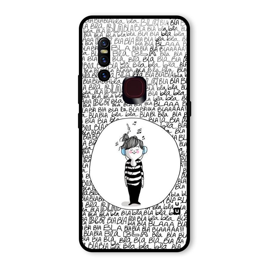 Music And Bla Bla Glass Back Case for Vivo V15