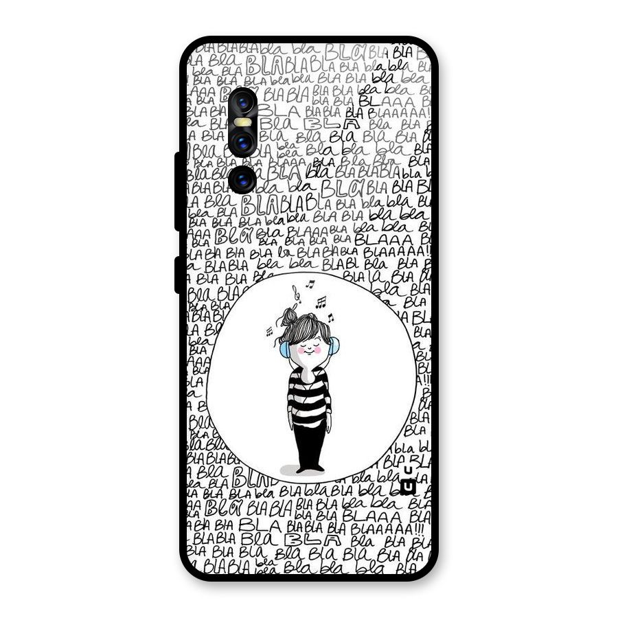 Music And Bla Bla Glass Back Case for Vivo V15 Pro