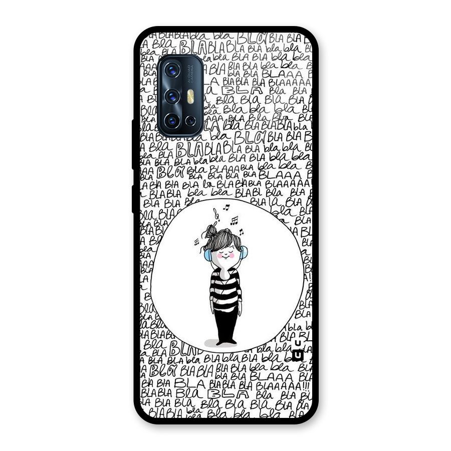 Music And Bla Bla Glass Back Case for Vivo V17