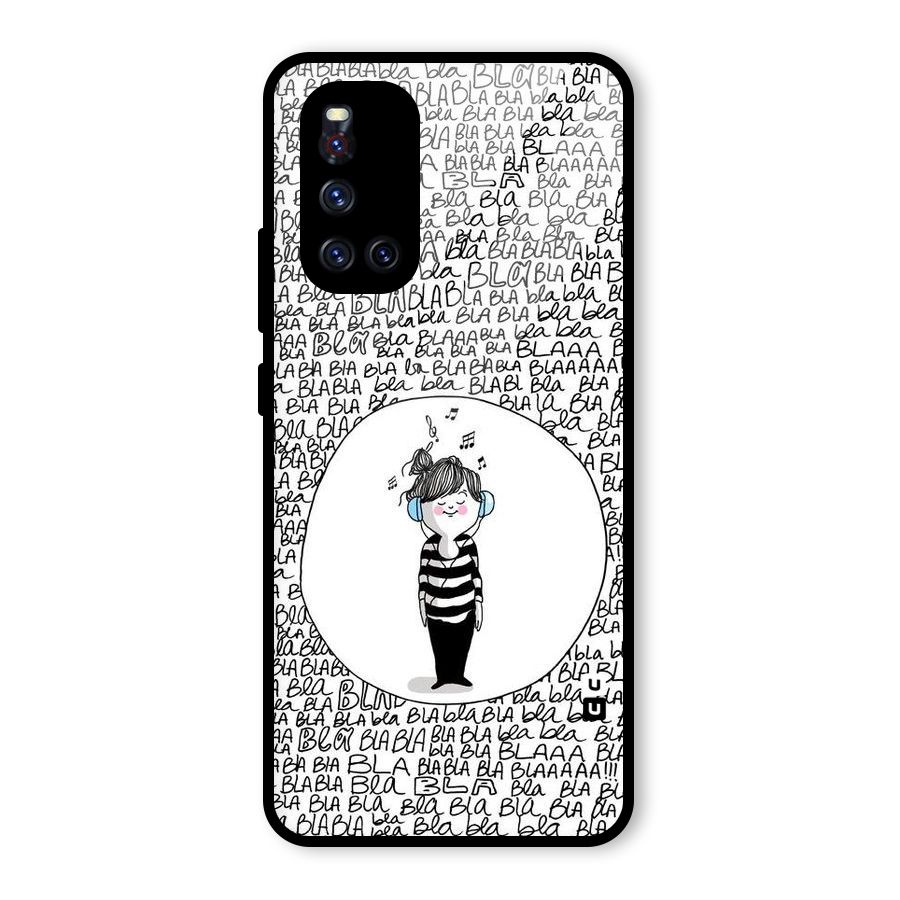 Music And Bla Bla Glass Back Case for Vivo V19