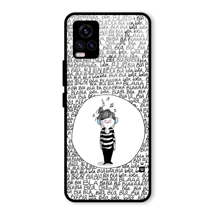 Music And Bla Bla Glass Back Case for Vivo V20