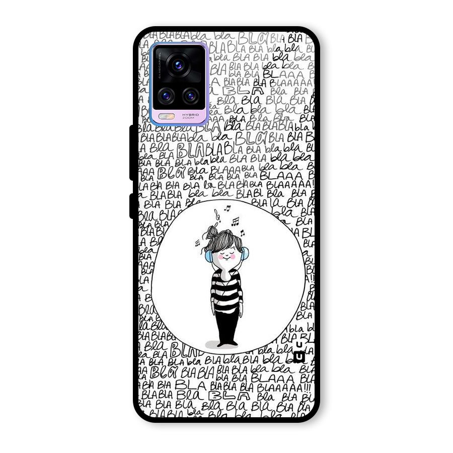Music And Bla Bla Glass Back Case for Vivo V20 Pro