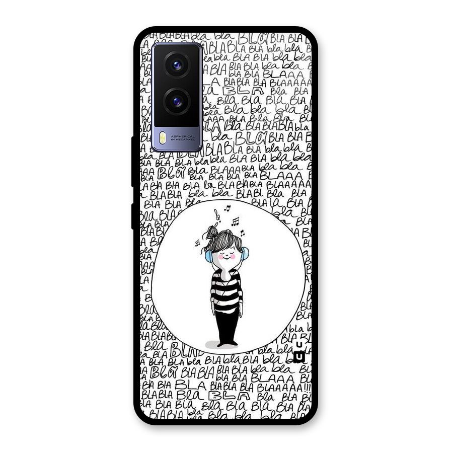 Music And Bla Bla Glass Back Case for Vivo V21e 5G