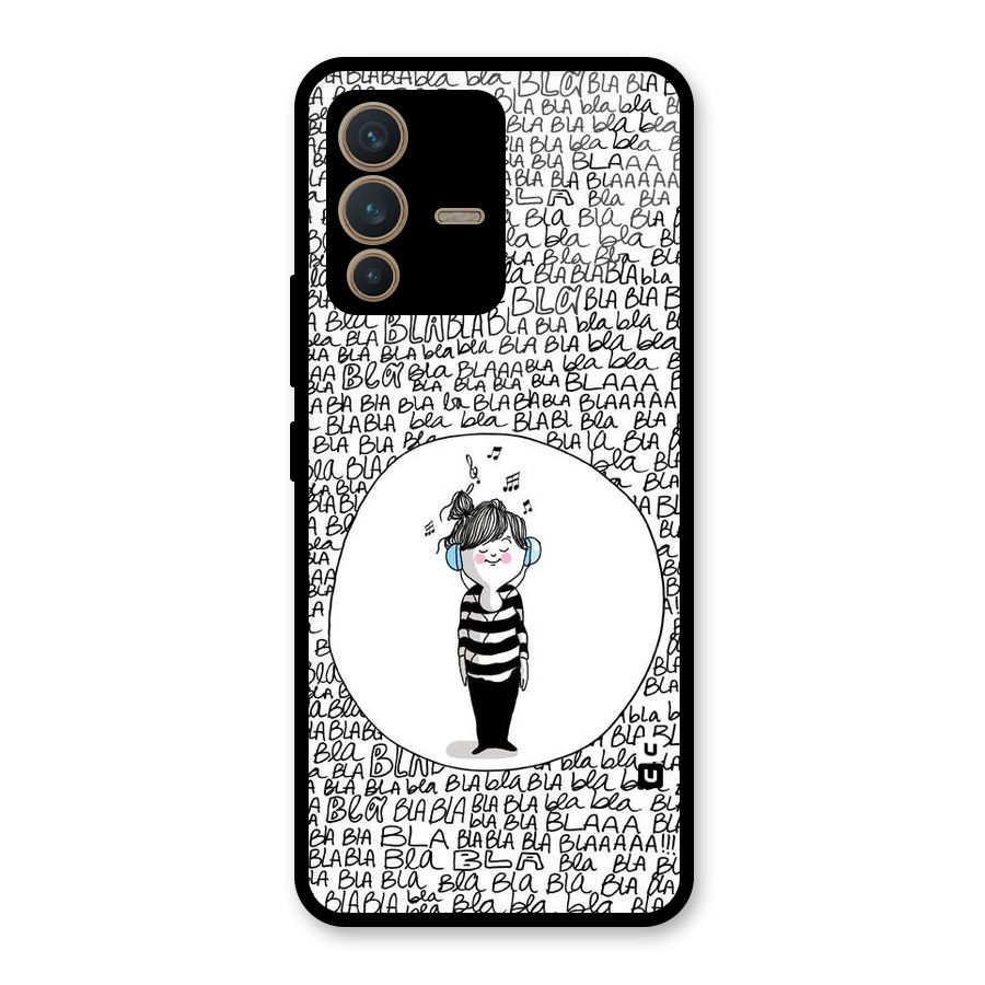 Music And Bla Bla Glass Back Case for Vivo V23 5G